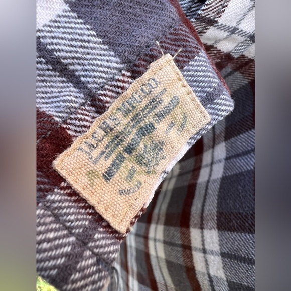 Jachs Heavy Flannel Shirt, Cream Gray Brown, XLT - Picture 4 of 6